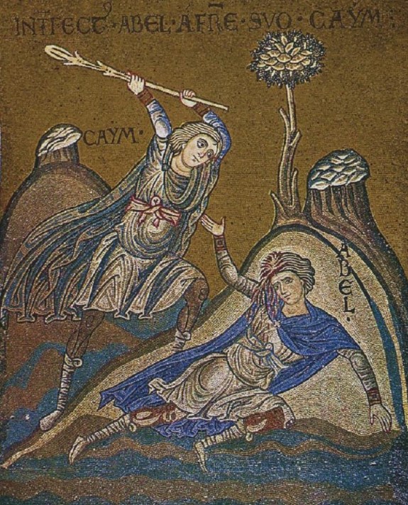Byzantine mosaic of the murder of Abel at the Cathedral of Monreale