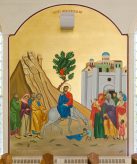 Entrance into Jerusalem wall icon at Holy Trinity Church, Portland ME (click to enlarge)