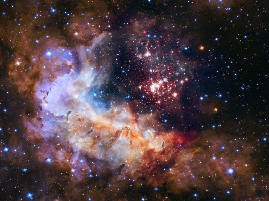NASA Just Released This Image To Celebrate The Hubble Space Telescope’s 25th Anniversary. The image shows a star cluster with some of the most massive stars ever discovered.